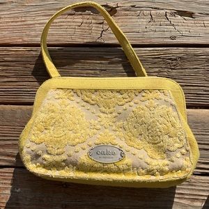 CAKE BY PETUNIA YELLOW CHENILLE DIAPER BAG/CLUTCH